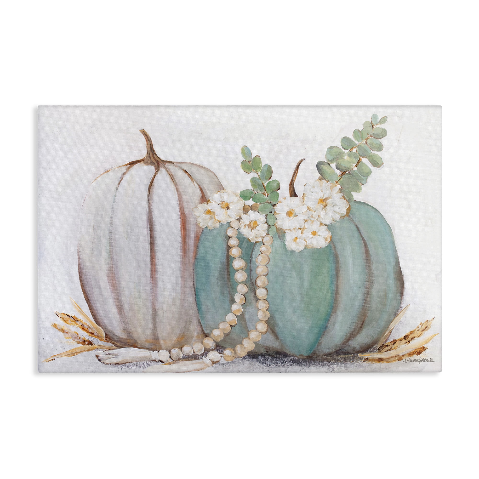 Stupell Industries Country Fall Pumpkins Botanical & Floral Painting Gallery Wrapped Canvas Art Print Wall Art, 45 x 30