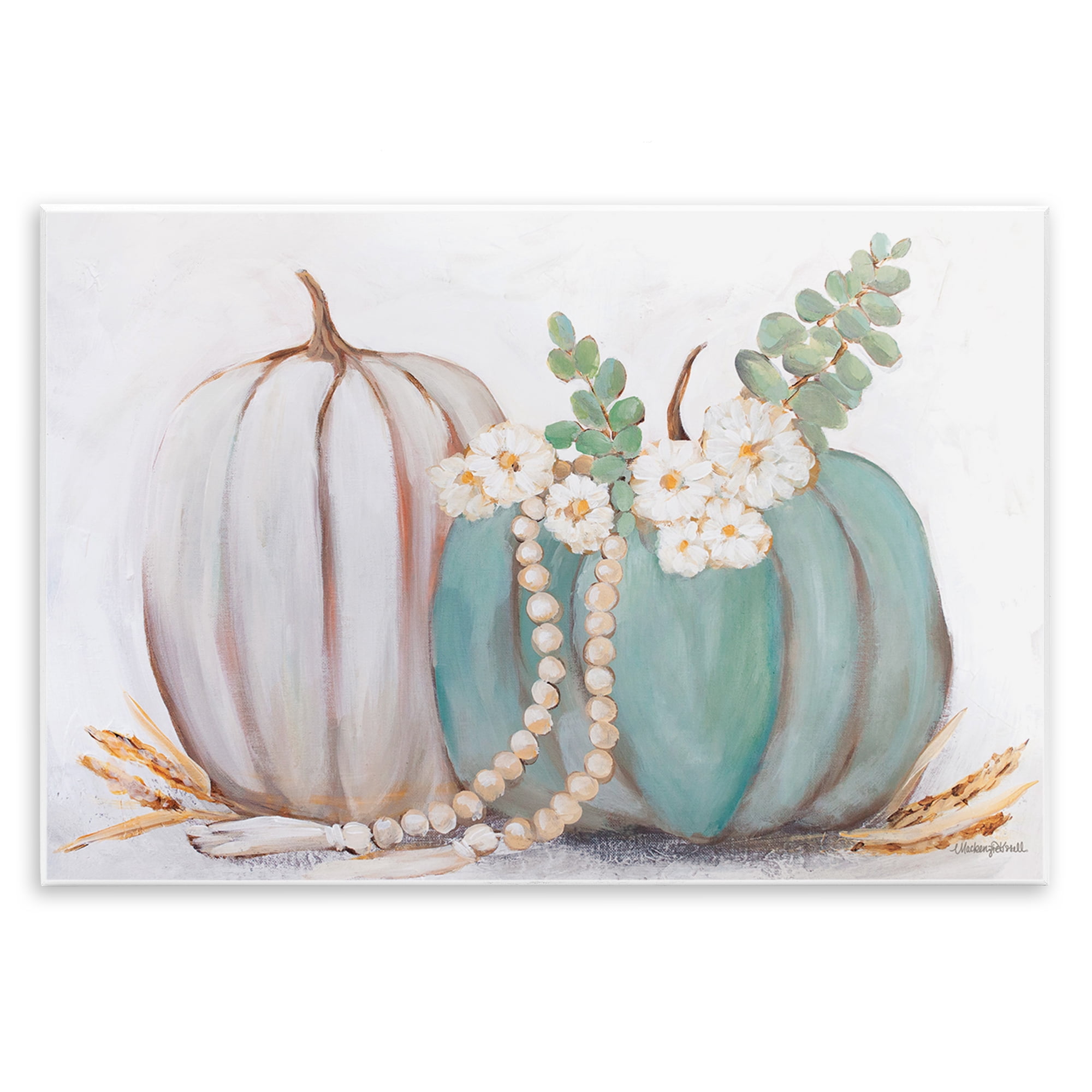 Stupell Industries Country Fall Pumpkins Botanical & Floral Painting Unframed Art Print Wall Art, 19 x 13