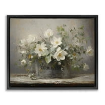 Stupell Industries Country Farm Florals Botanical & Floral Painting Black Floater Framed Art Print Wall Art, 21 x 17
