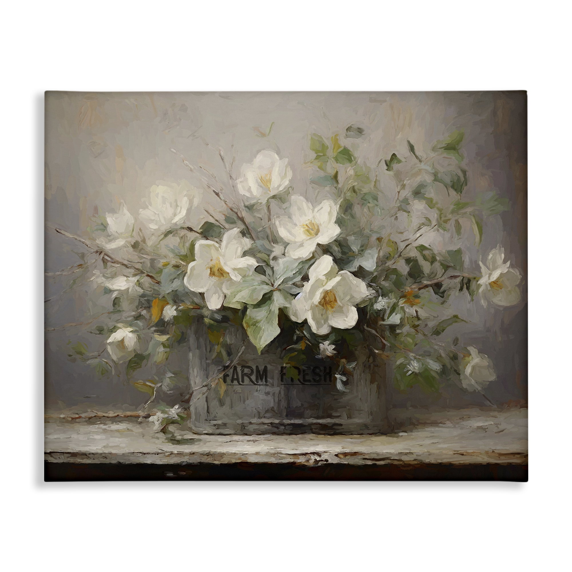 Stupell Industries Country Farm Florals Botanical & Floral Painting Gallery Wrapped Canvas Art Print Wall Art, 30 x 24
