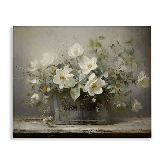 Stupell Industries Country Farm Florals Botanical & Floral Painting Gallery Wrapped Canvas Art Print Wall Art, 48 x 36
