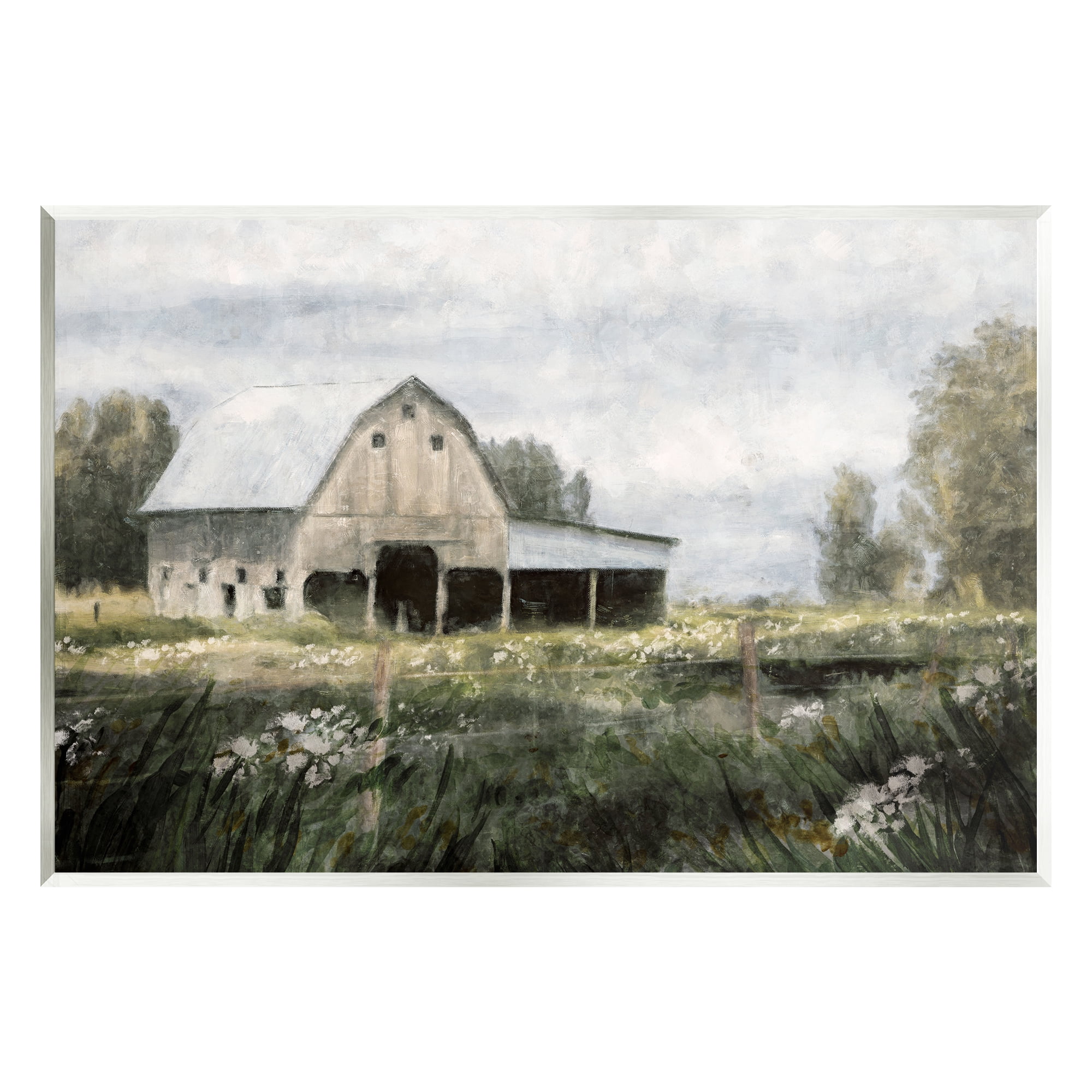 Rustic Farmhouse Barn Meadow Landscape MDF Wall Art