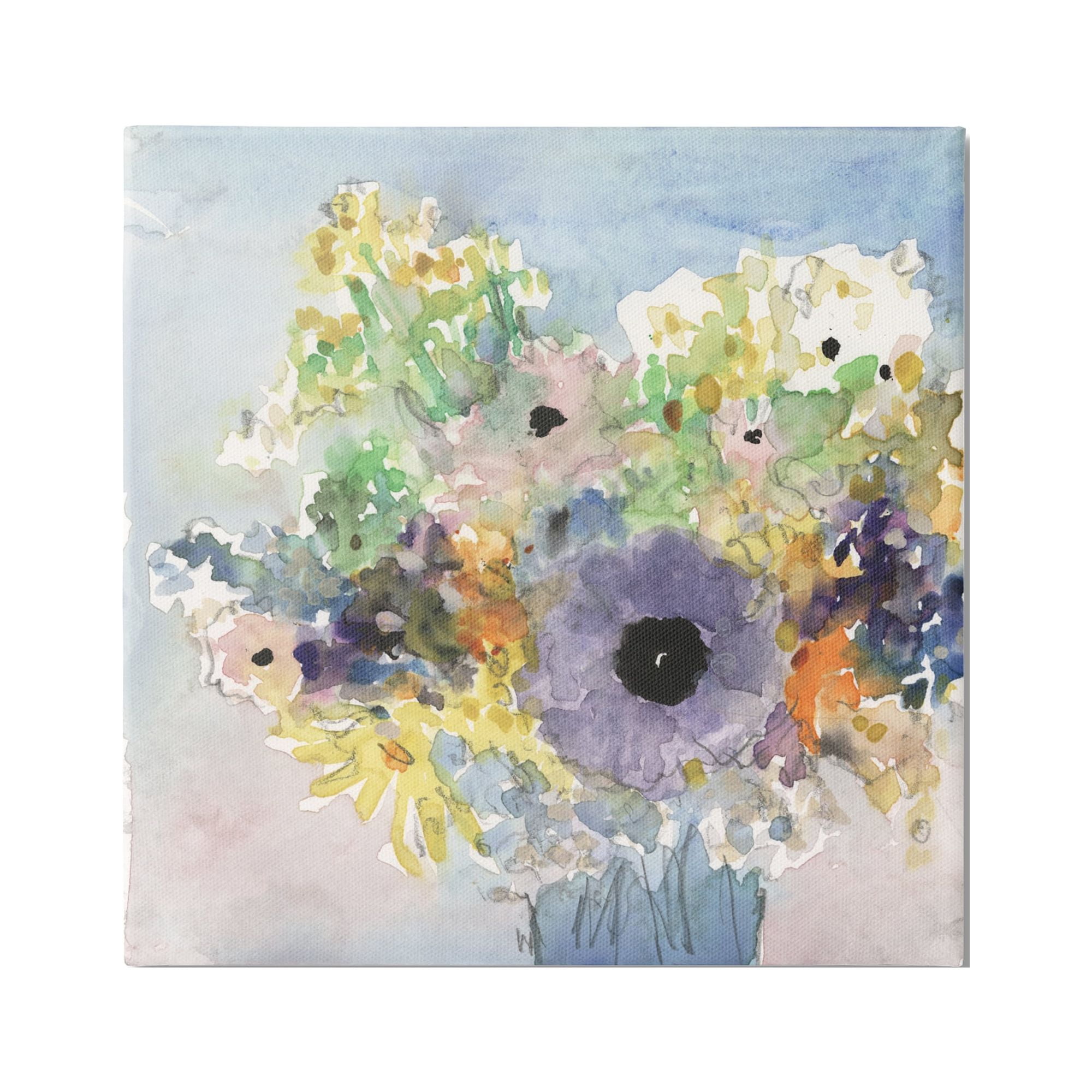Stupell Industries Country Florals Watercolor Botanical & Floral Painting Gallery Wrapped Canvas Art Print Wall Art, 36 x 36