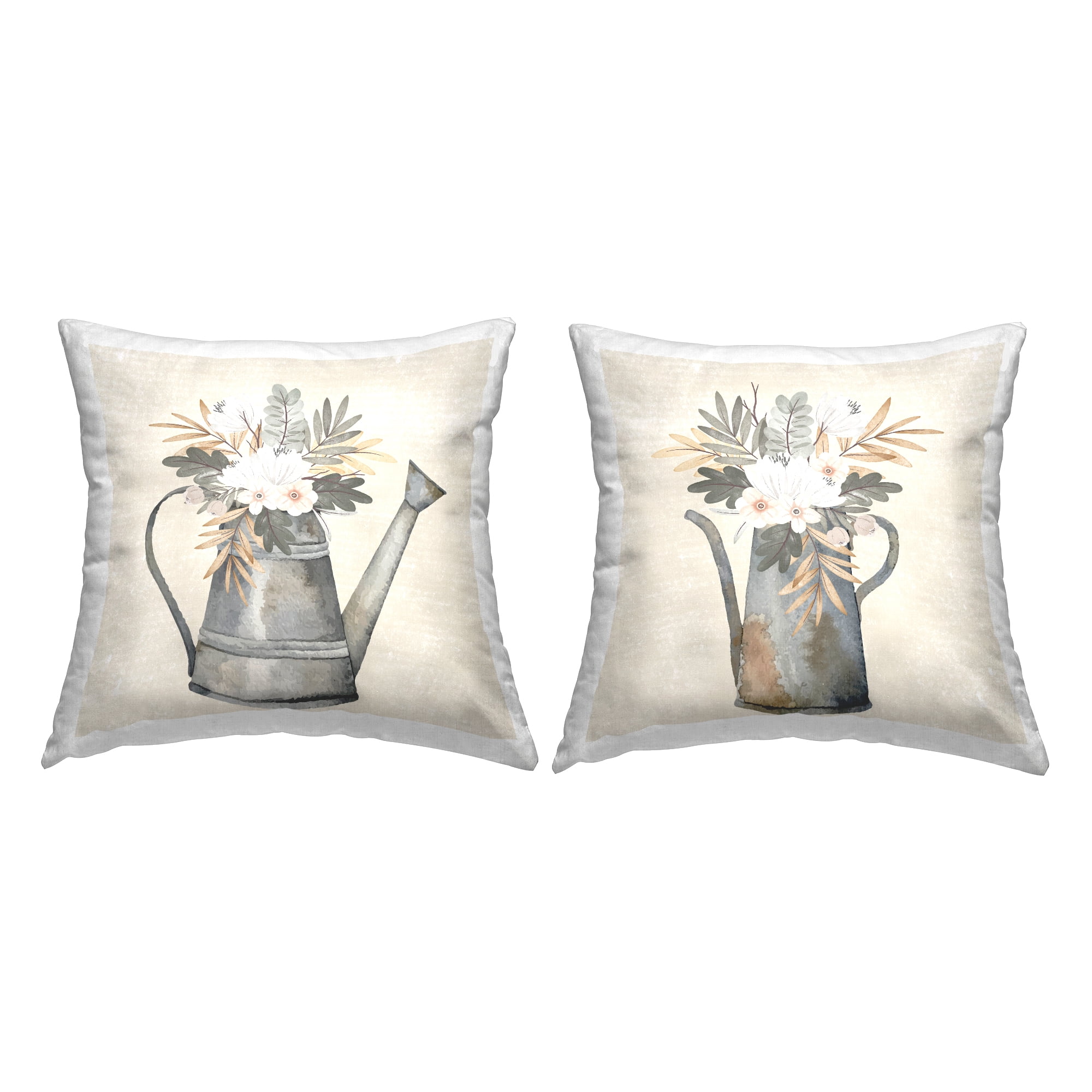 Stupell Industries Country Flower Bouquet Tins Printed Throw Pillow Design by ND Art (Set of 2)