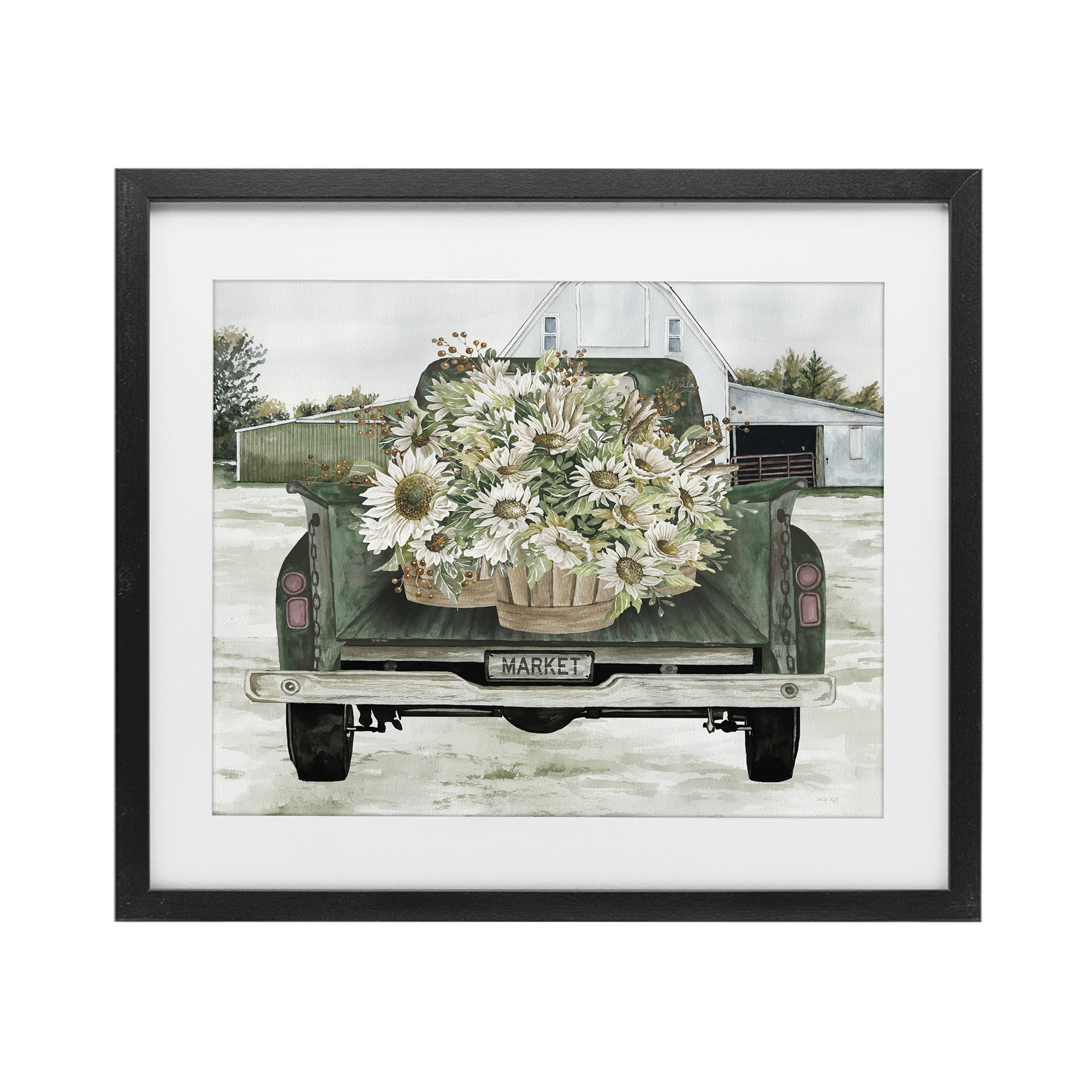 Stupell Industries Country Flower Delivery Baskets Black Framed Print Under Glass, design by Cindy Jacobs
