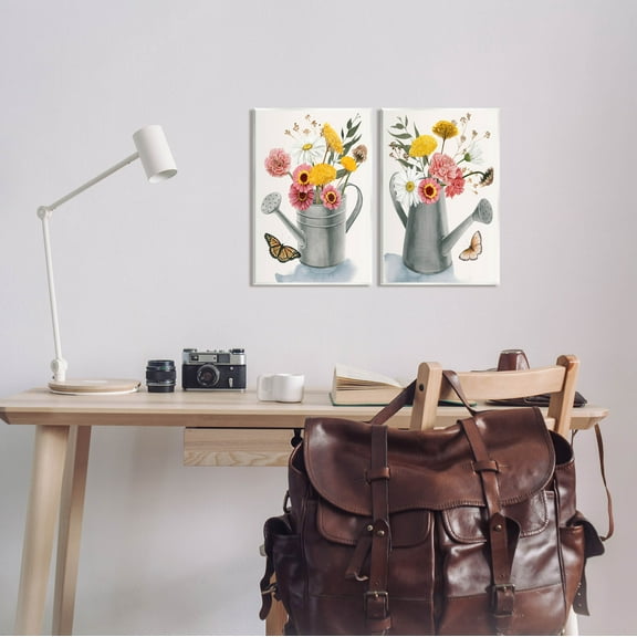 Stupell Industries Country Garden Botanical Watering Cans Graphic Art Unframed Art Print Wall Art, Set of 2, Design by Grace Popp