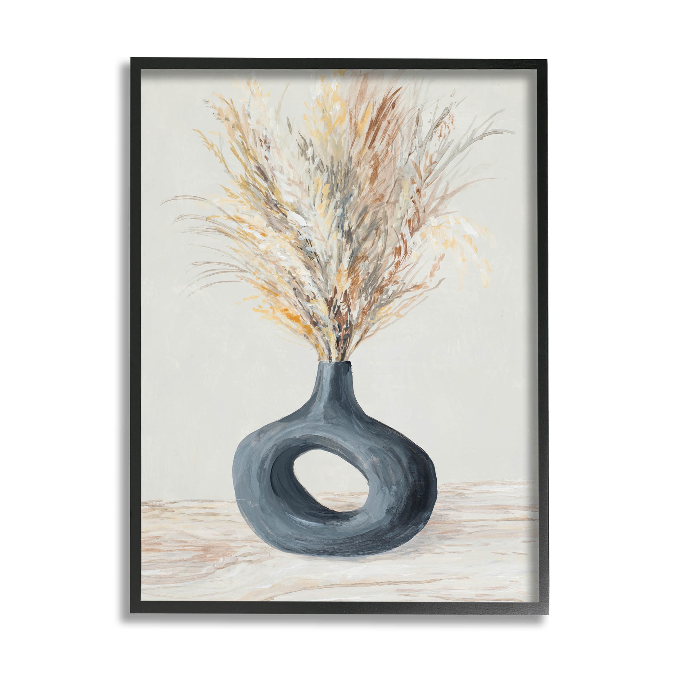 Stupell Industries Country Grain Modern Vase Painting Black Framed Art Print Wall Art, Design by Lanie Loreth