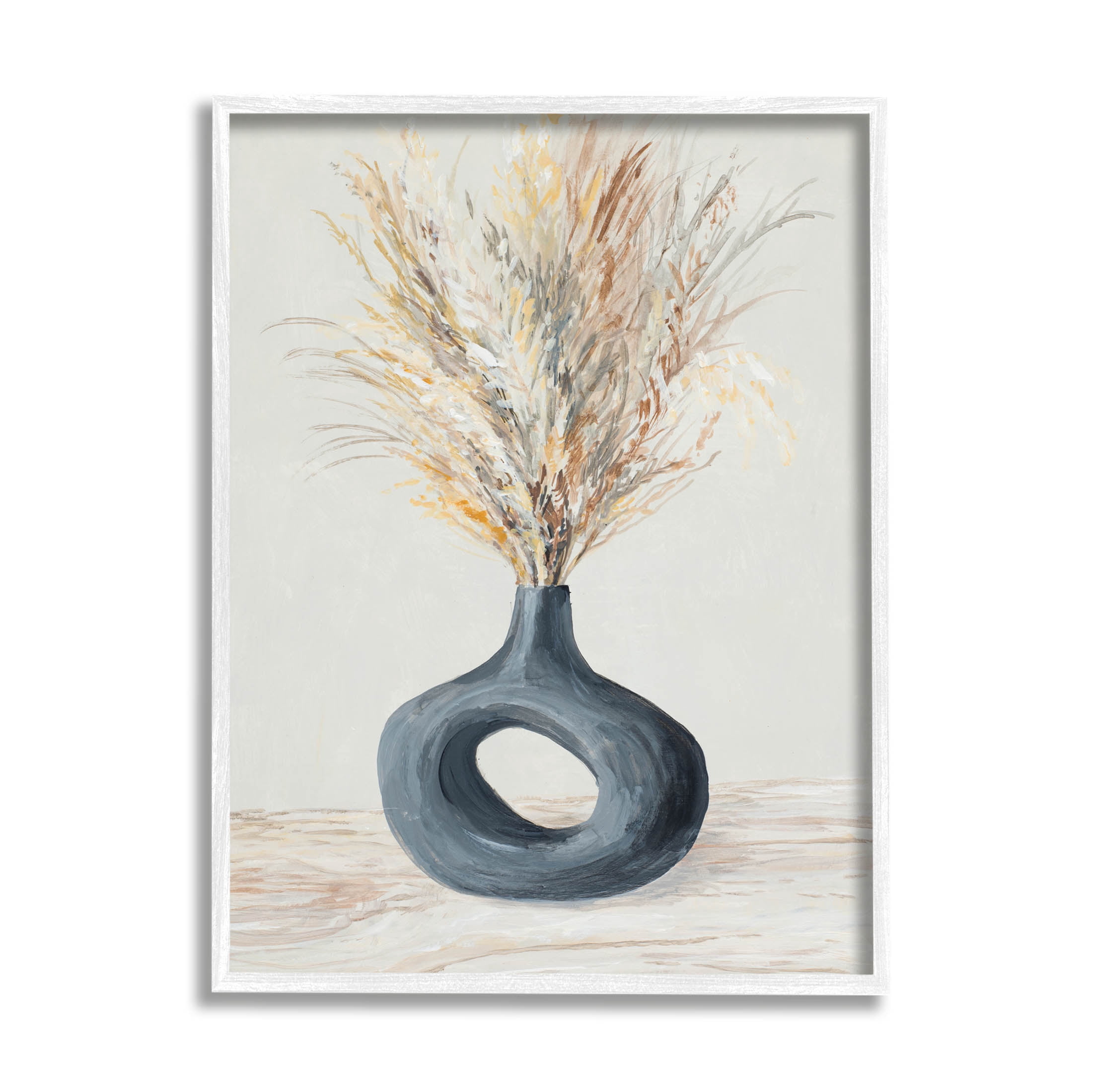 Stupell Industries Country Grain Modern Vase Painting White Framed Art Print Wall Art, Design by Lanie Loreth