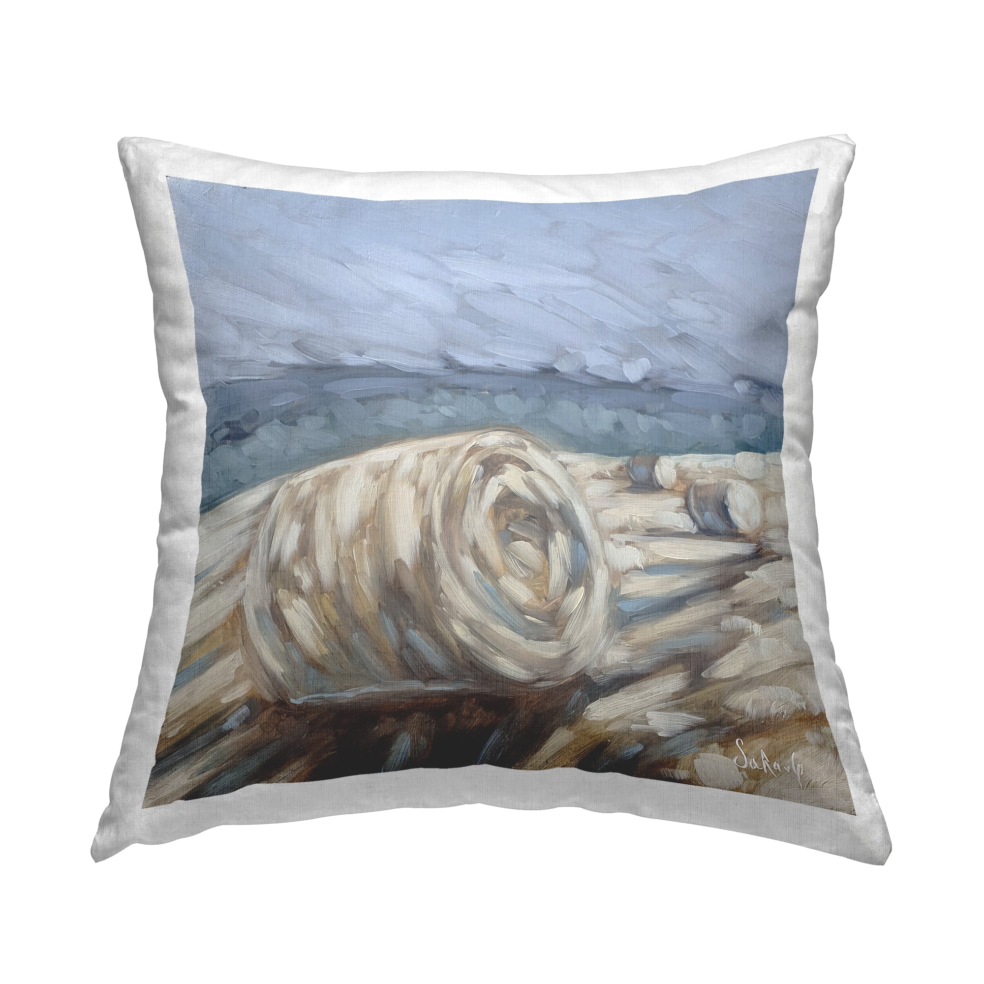 Stupell Industries Country Haystacks Rural Landscape Printed Throw Pillow Design by Sara G. Designs