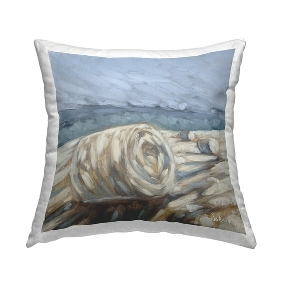 Stupell Industries Country Haystacks Rural Landscape Printed Throw Pillow Design by Sara G. Designs
