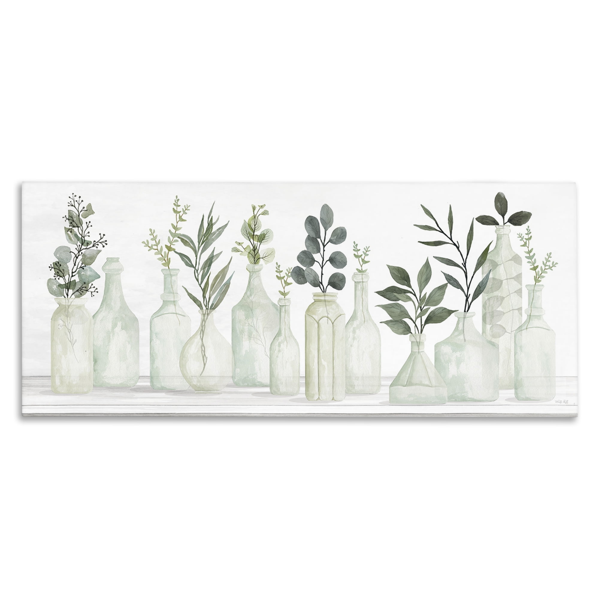 Stupell Industries Country Herb Jars Botanical & Floral Painting Gallery Wrapped Canvas Art Print Wall Art, 30 x 13