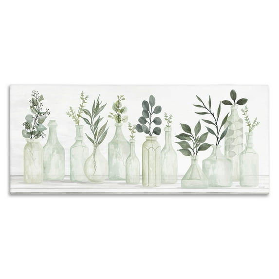 Stupell Industries Country Herb Jars Botanical & Floral Painting Gallery Wrapped Canvas Art Print Wall Art, 40 x 17