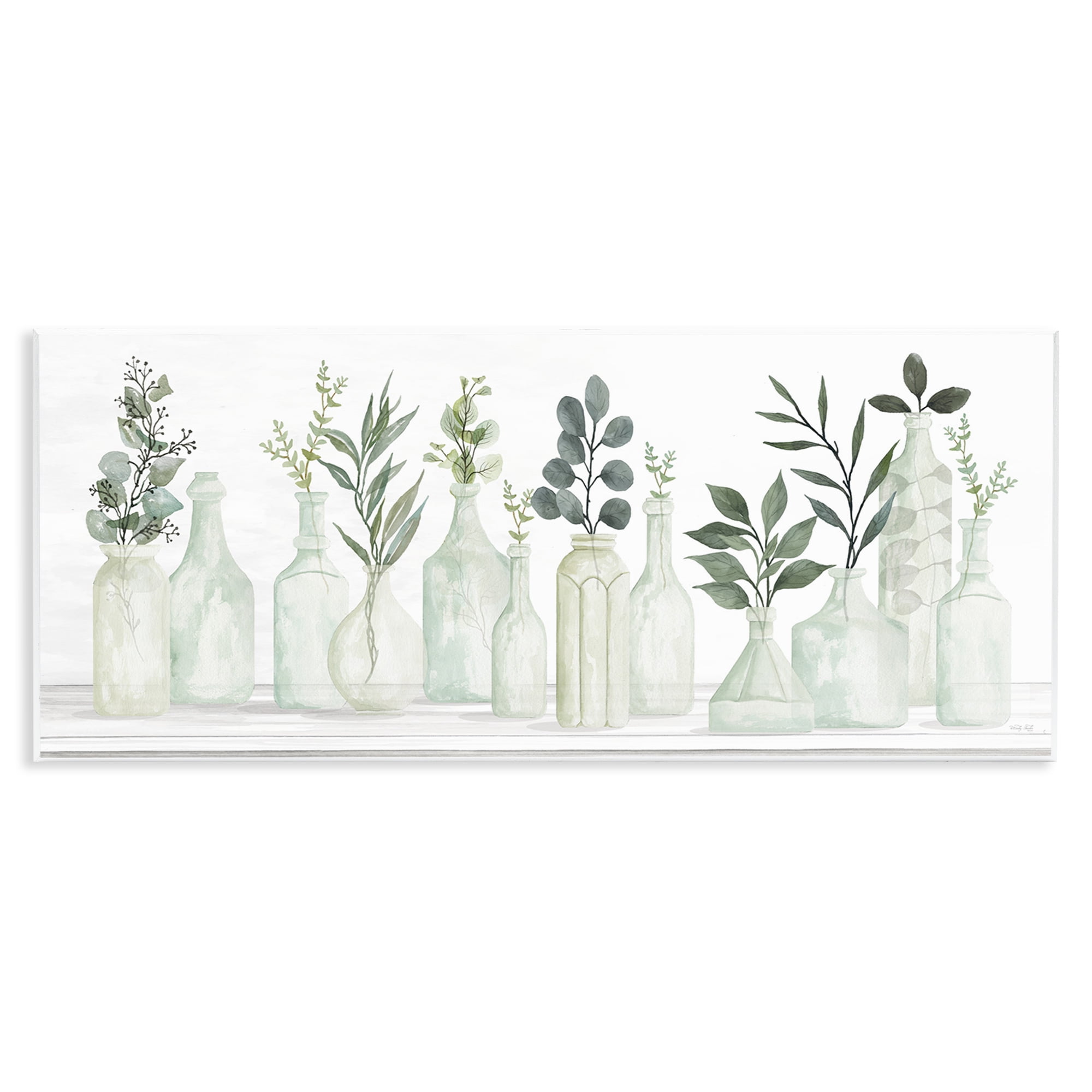 Stupell Industries Country Herb Jars Botanical & Floral Painting Unframed Art Print Wall Art, 17 x 7