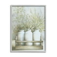 thumbnail image 1 of Stupell Industries Country Herbal Blooms Varied Plants Milk Jugs Painting Gray Framed Art Print Wall Art, Design by White Ladder, 1 of 7