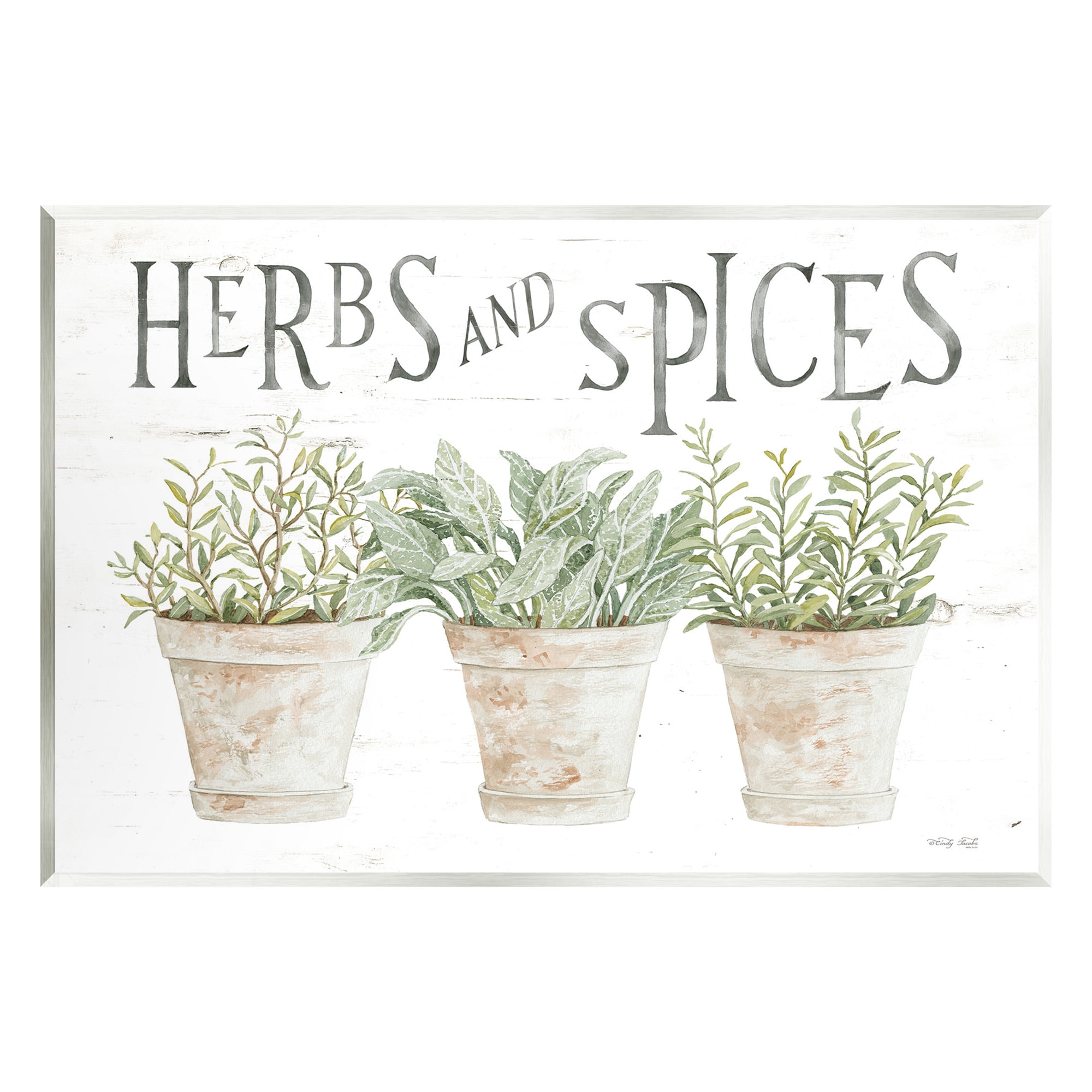Stupell Industries Country Herbs & Spices Botanical & Floral Painting Unframed Art Print Wall Art, 19 x 13
