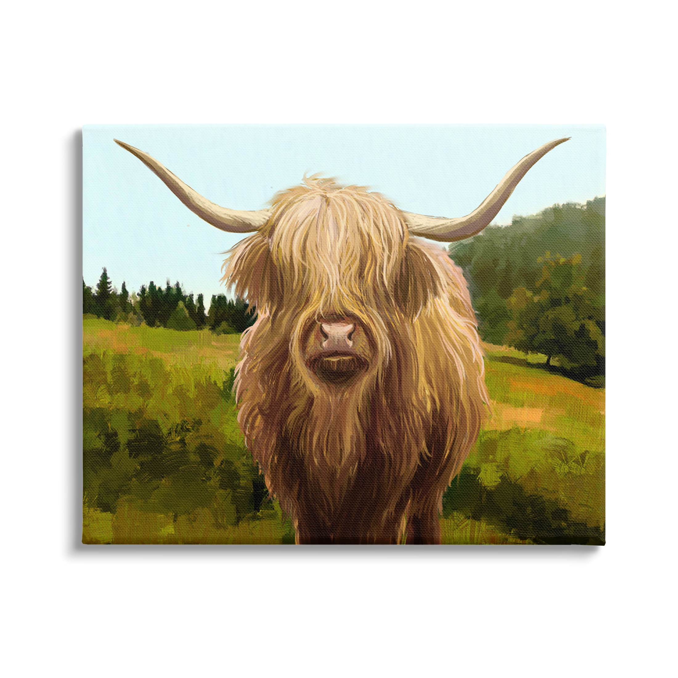Stupell Industries Country Highland Cattle Grazing Painting Gallery Wrapped Canvas Print Wall Art, Design by Ziwei Li