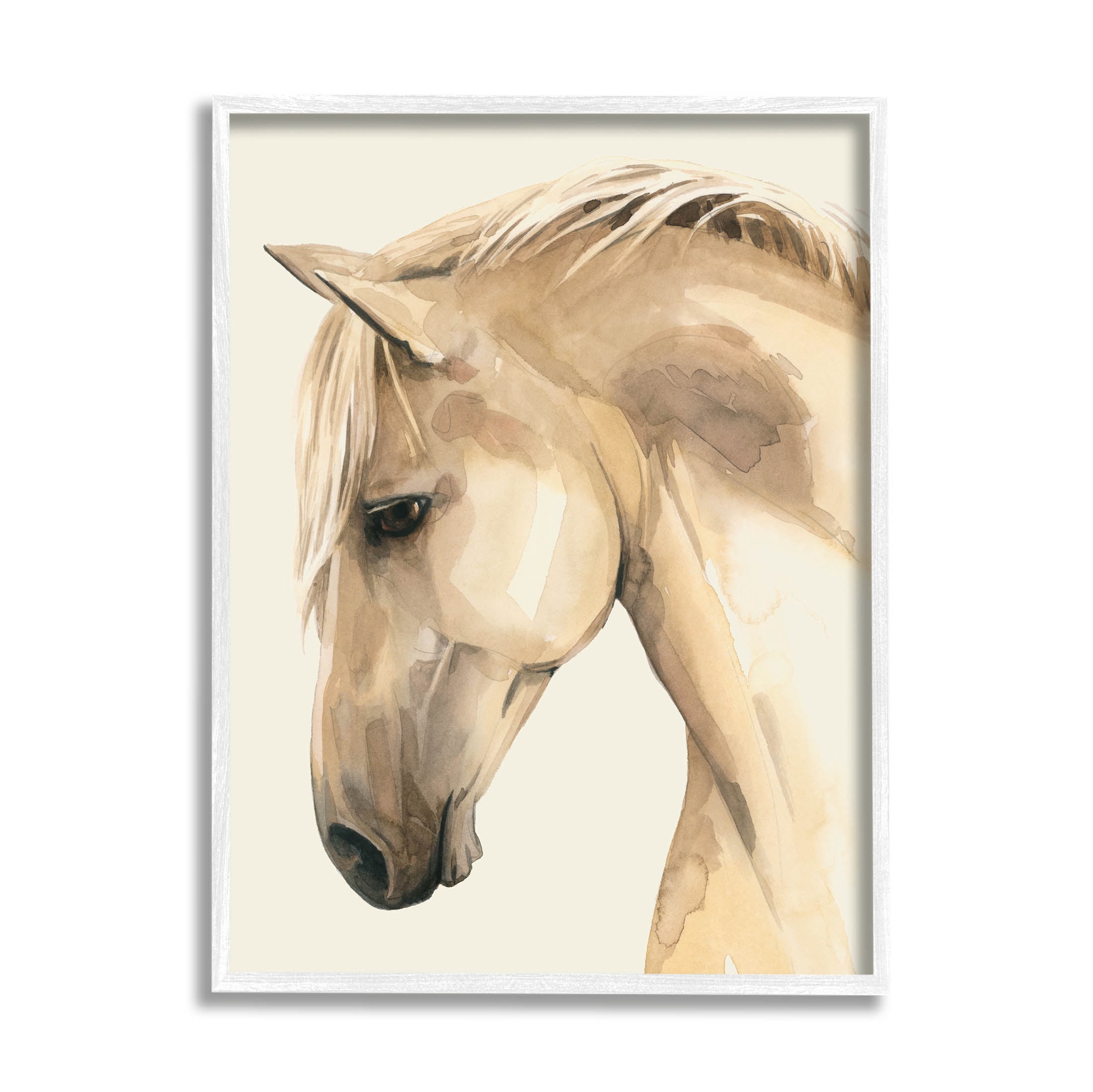 Stupell Industries Country Horse Farm Animal Portrait Graphic Art White Framed Art Print Wall Art, Design by Grace Popp