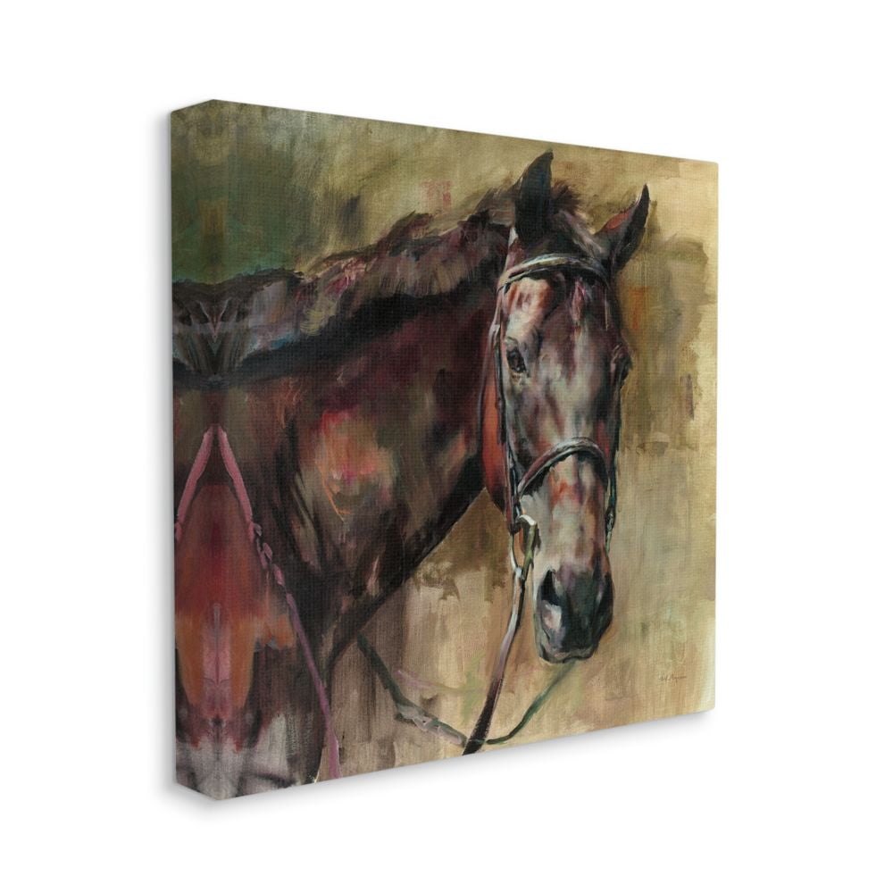 Stupell Industries Country Horse Portrait Brown Tan Equestrian Painting Canvas Wall Art Design by Marilyn Hageman, 36" x 36"