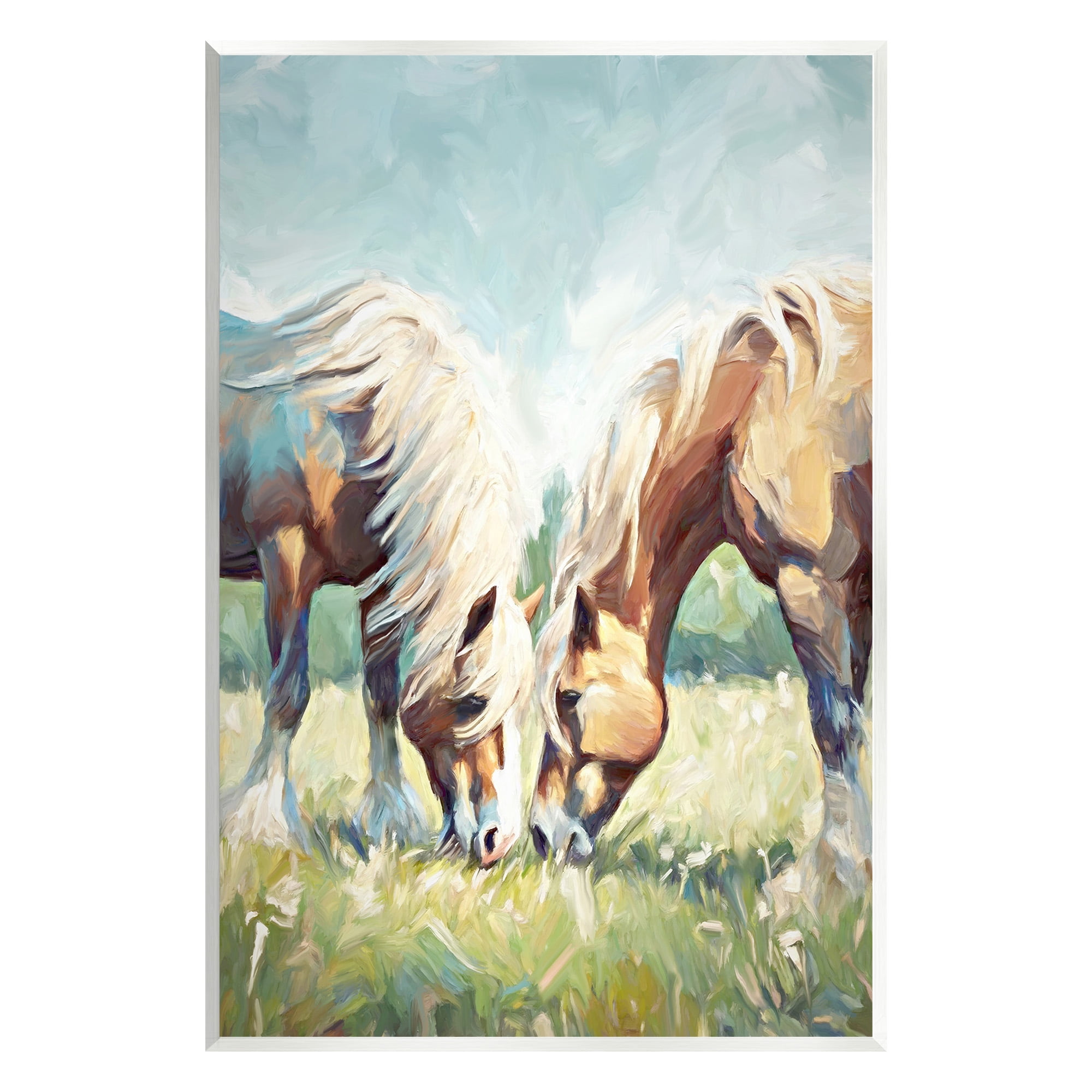 Stupell Industries Country Horses Grazing Animals & Insects Painting Unframed Art Print Wall Art, 10 x 15