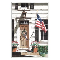 Stupell Industries Country House with Flag Travel & Places Painting Unframed Art Print Wall Art, 10 x 15