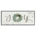 Stupell Industries Country Inspired Joy Wreath Holiday Painting Black