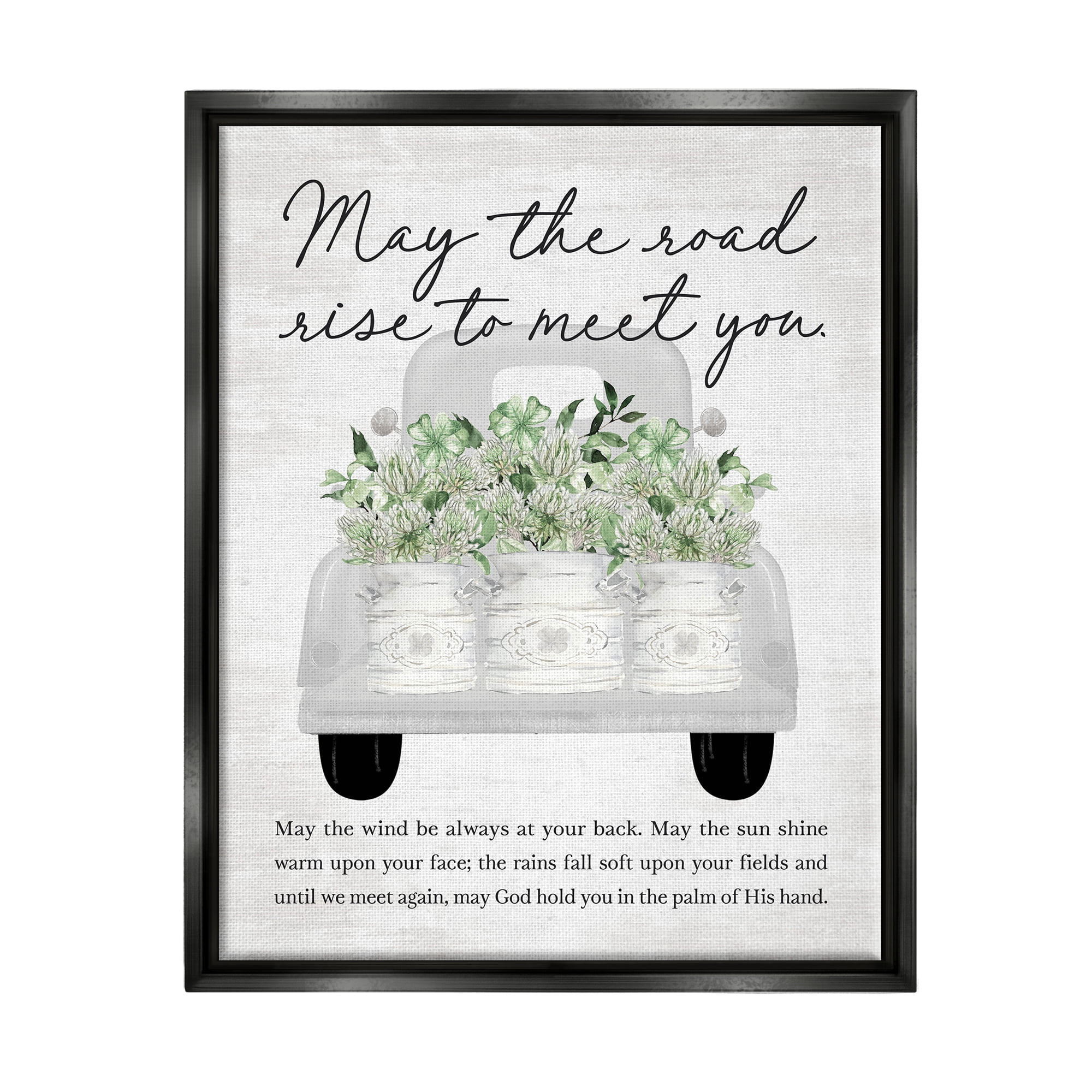 Stupell Industries Country Irish Proverb Transportation Painting Black Floater Framed Canvas Art Print Wall Art, 17 x 21