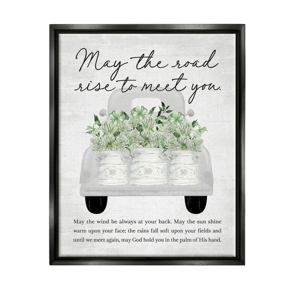 Stupell Industries Country Irish Proverb Transportation Painting Black Floater Framed Canvas Art Print Wall Art, 25 x 31