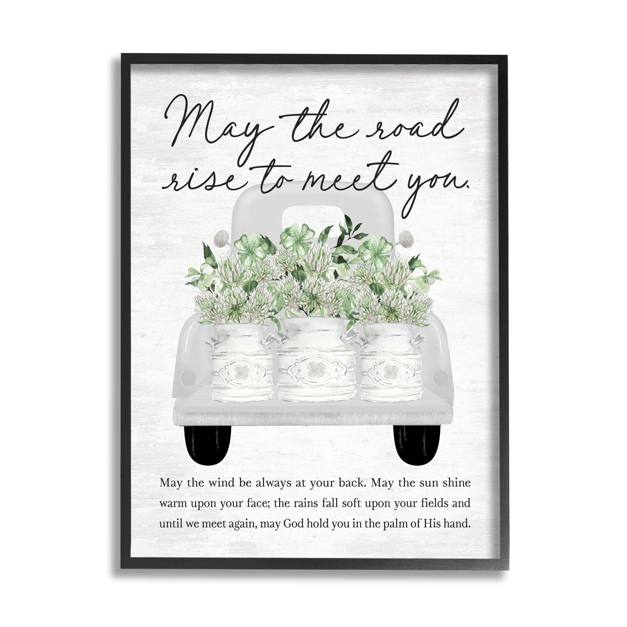Stupell Industries Country Irish Proverb Transportation Painting Black Framed Art Print Wall Art, 11 x 14