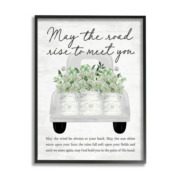 Stupell Industries Country Irish Proverb Transportation Painting Black Framed Art Print Wall Art, 11 x 14