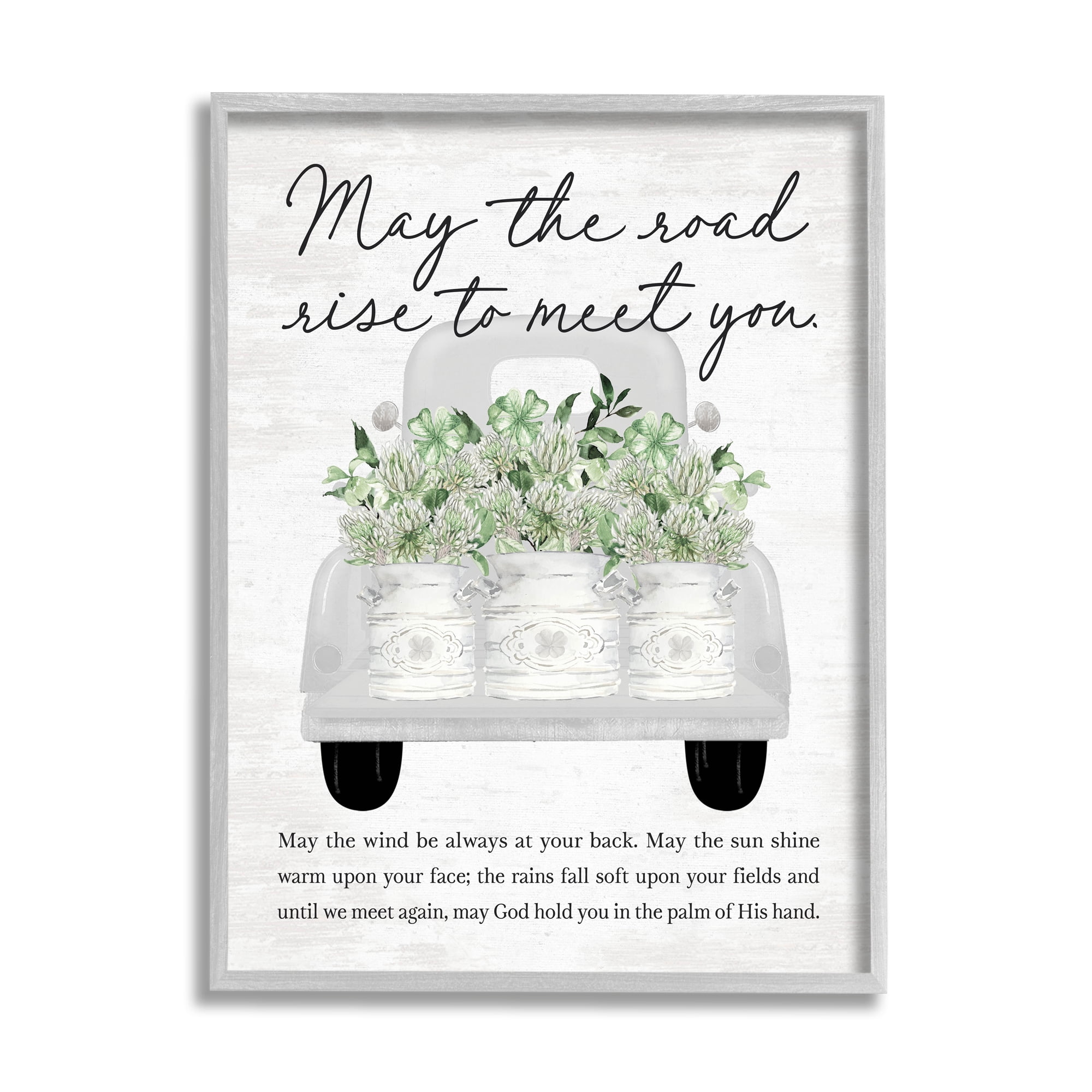 Stupell Industries Country Irish Proverb Transportation Painting Gray Framed Art Print Wall Art, 16 x 20