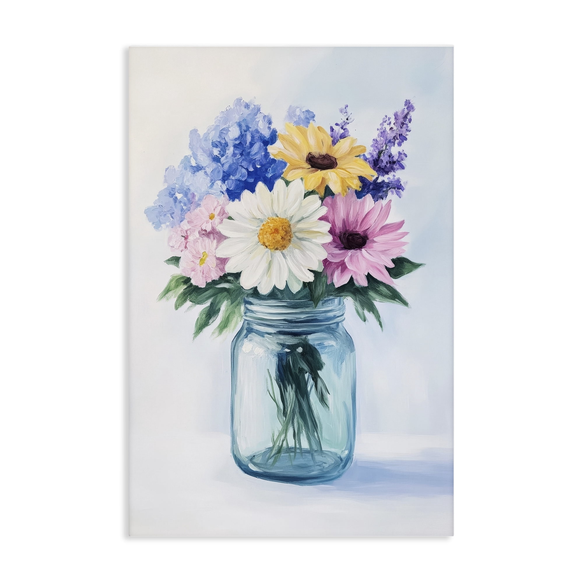 Stupell Industries Country Jar Wildflower Bouquet Canvas Wall Art, design by Petal Prints Design