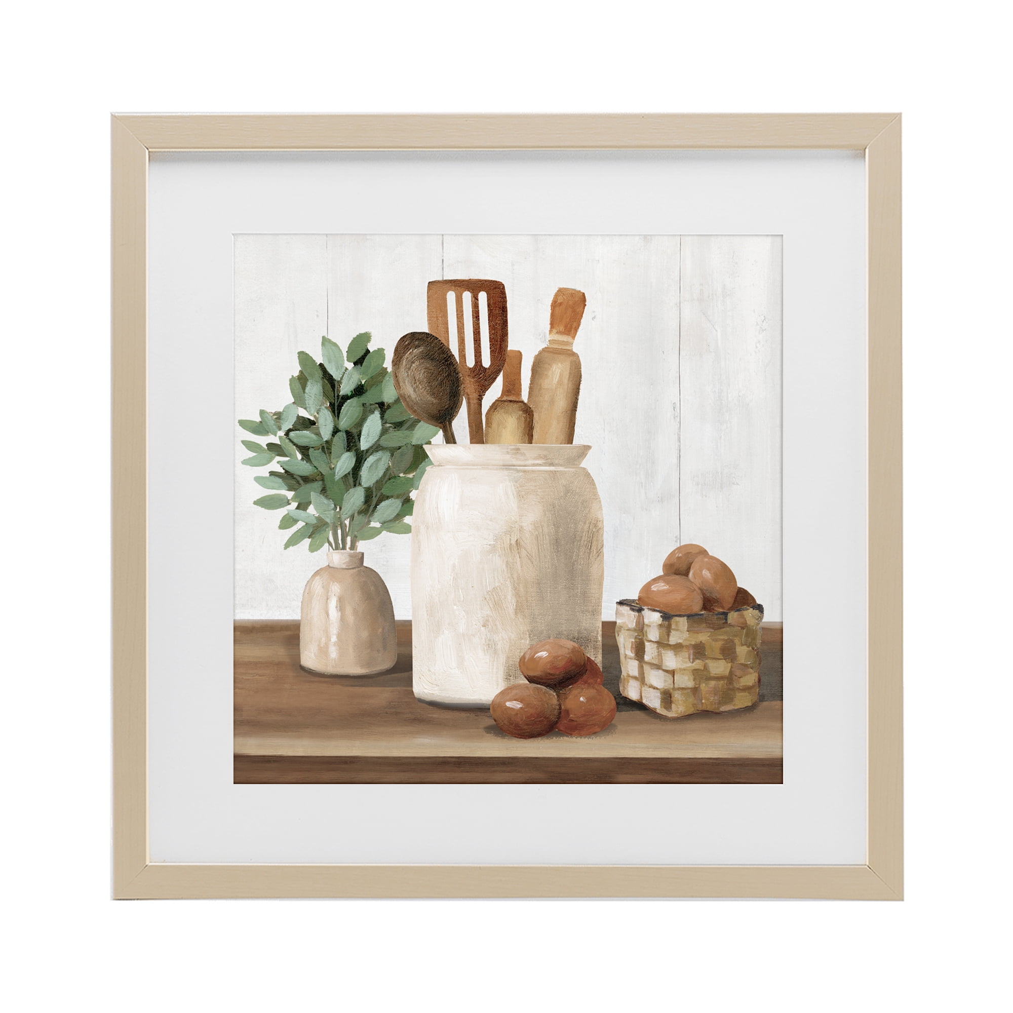 Stupell Industries Country Kitchen & Eggs Birch Framed Print Under Glass, design by White Ladder