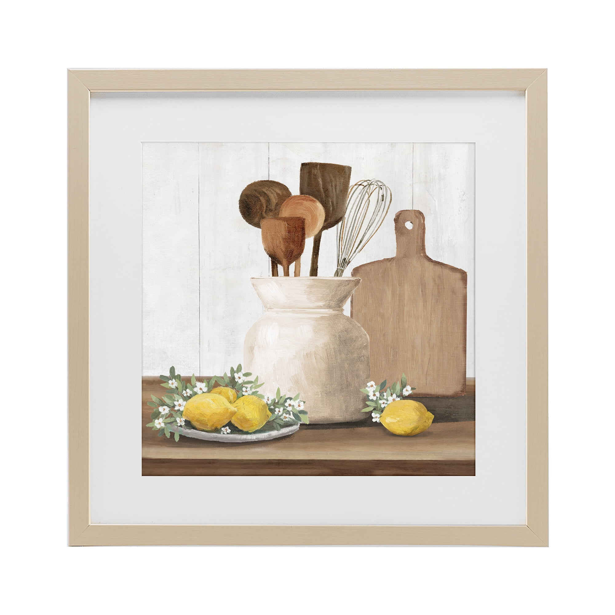 Stupell Industries Country Kitchen & Lemons Birch Framed Print Under Glass, design by White Ladder