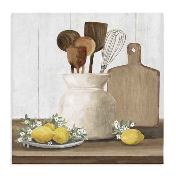 Stupell Industries Cottage Country Kitchen & Lemons Canvas Art, 36 x 36, by White Ladder