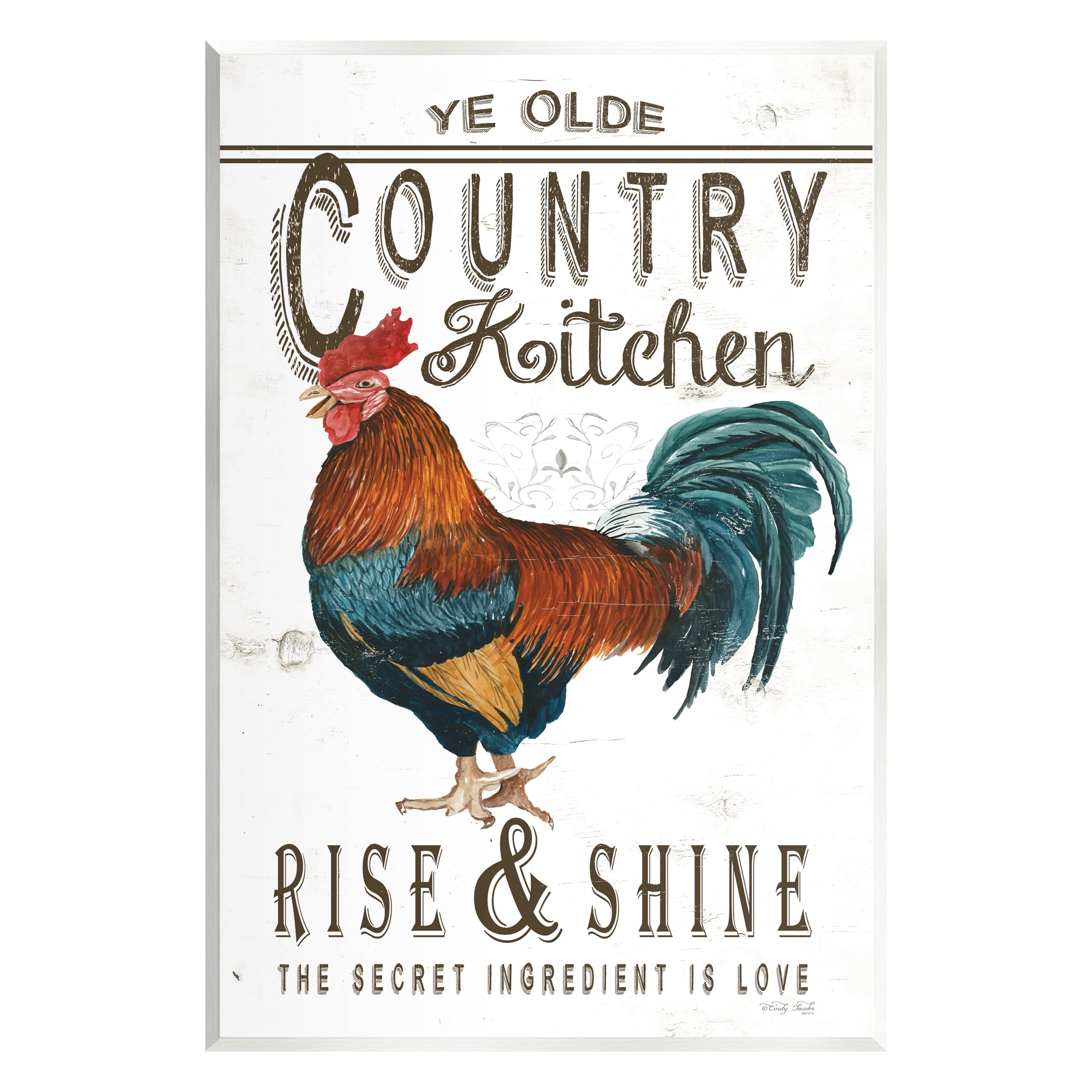Stupell Industries Country Kitchen Rustic Phrase Botanical & Floral Painting Unframed Art Print Wall Art, 13 x 19