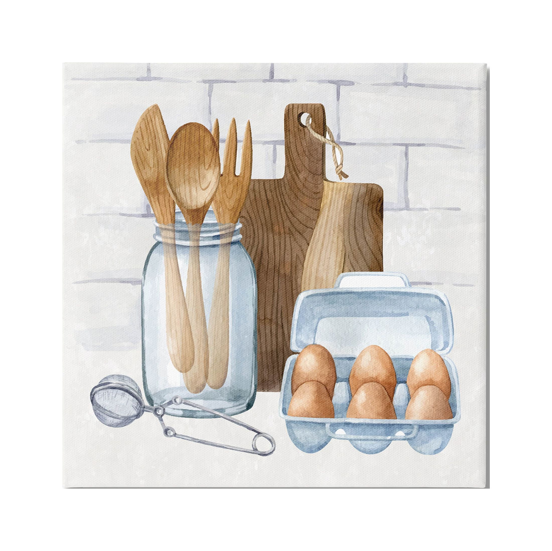 Stupell Industries Country Kitchen Utensils Graphic Art Gallery Wrapped Canvas Print Wall Art, Design by ND Art