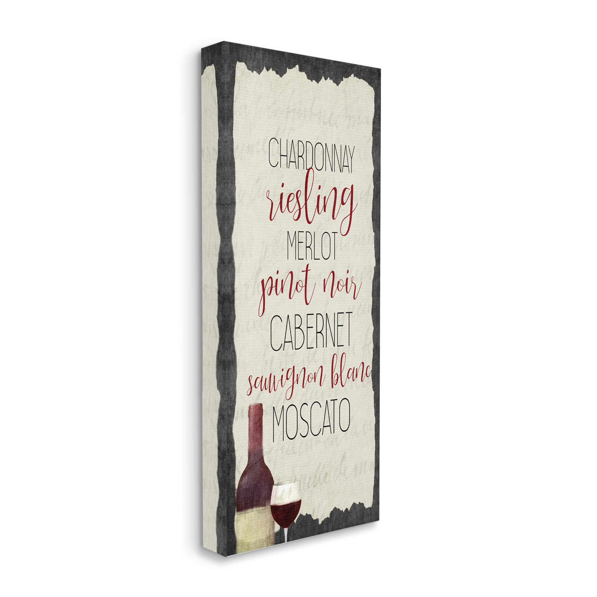 Stupell Industries Country Kitchen Wine List Common Grapes Canvas Wall Art by Kim Allen