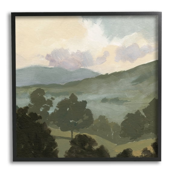Stupell Industries Country Landscape Sky Nature Painting Black Framed Art Print Wall Art, 17 x 17