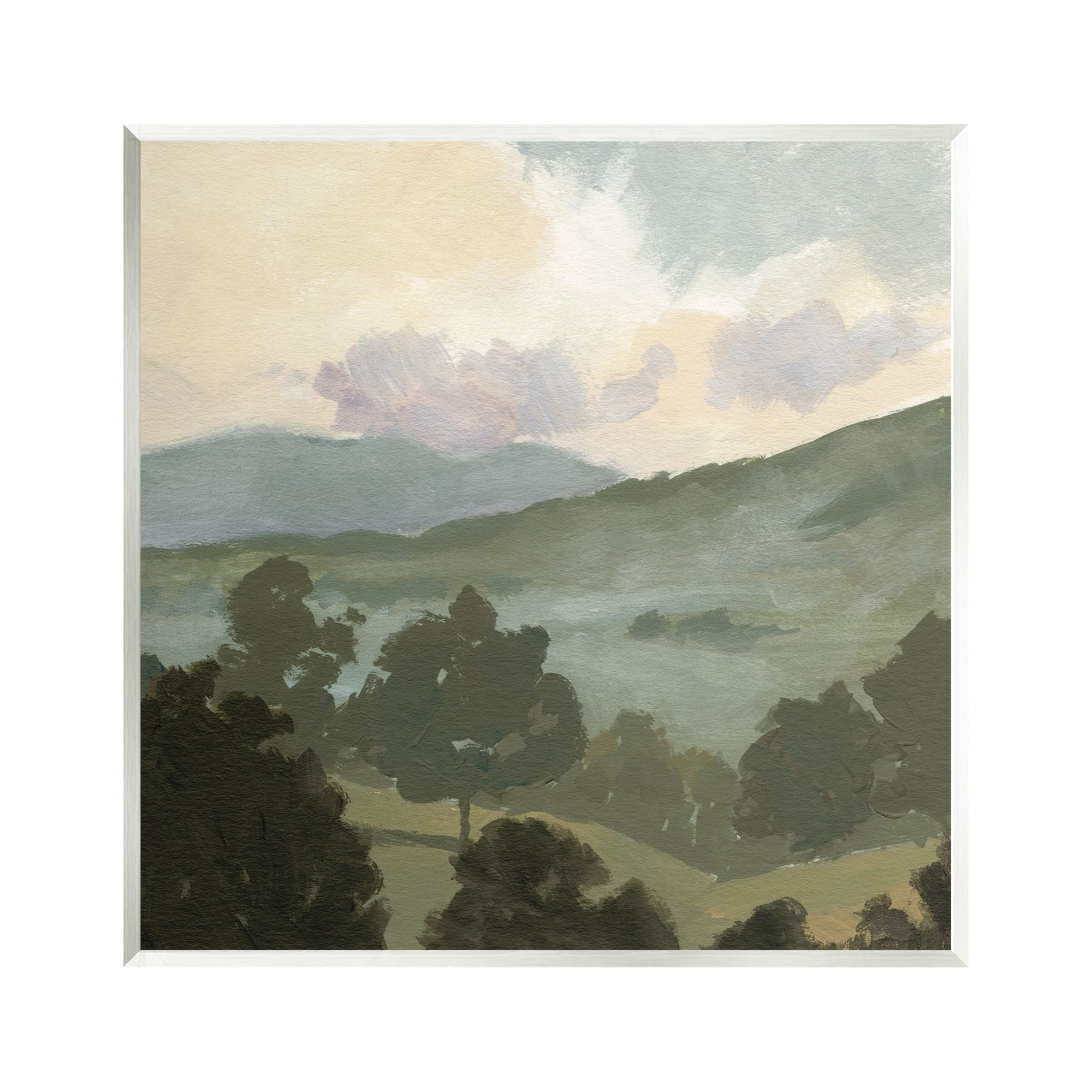 Stupell Industries Country Landscape Sky Nature Painting Unframed Art Print Wall Art, 12 x 12