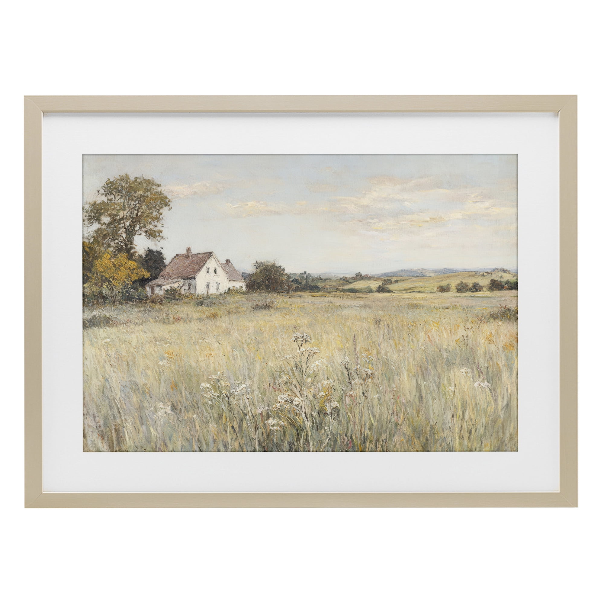 Stupell Industries Country Living in Golden Meadow Birch Framed Print Under Glass, design by Petal Prints Design