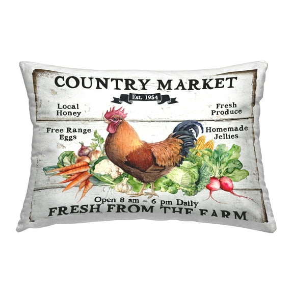 Stupell Industries Country Market Vegetables Decorative Printed Throw Pillow Design by Creatif Belle.