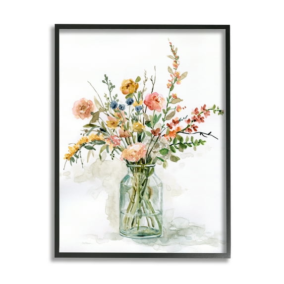 Stupell Industries Country Meadow Roses Floral Bouquet Watercolor Still Life, 16 x 20, Design by Carol Robinson