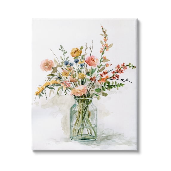 Stupell Industries Country Meadow Roses Floral Bouquet Watercolor Still Life, 16 x 20, Design by Carol Robinson