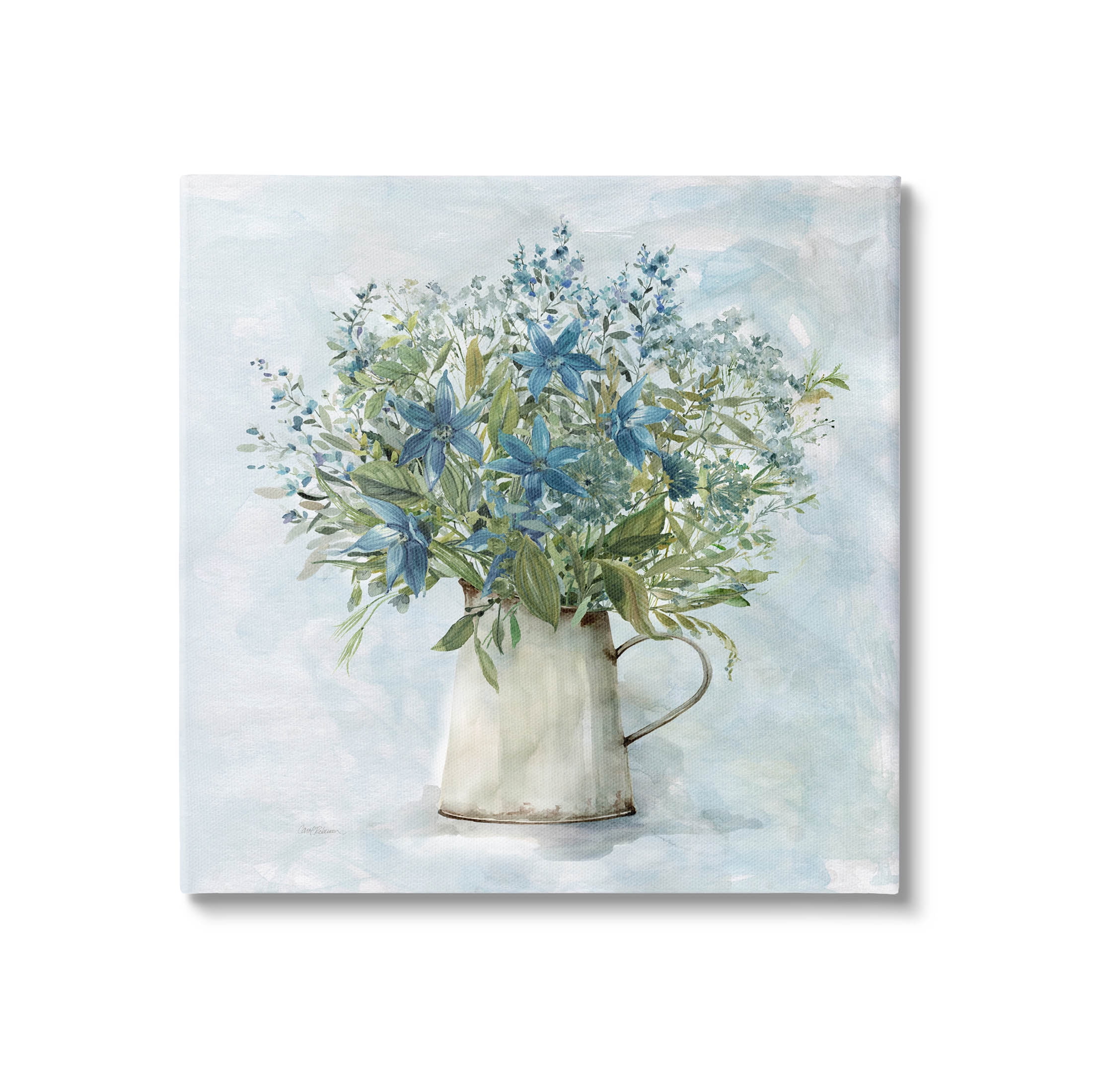 Stupell Industries Country Milk Tin Bouquet Painting Gallery Wrapped Canvas Print Wall Art, Design by Carol Robinson