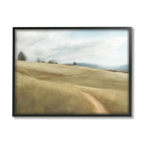 Stupell Industries Country Path Landscape Landscape Painting Black Framed Art Print Wall Art, 14 x 11