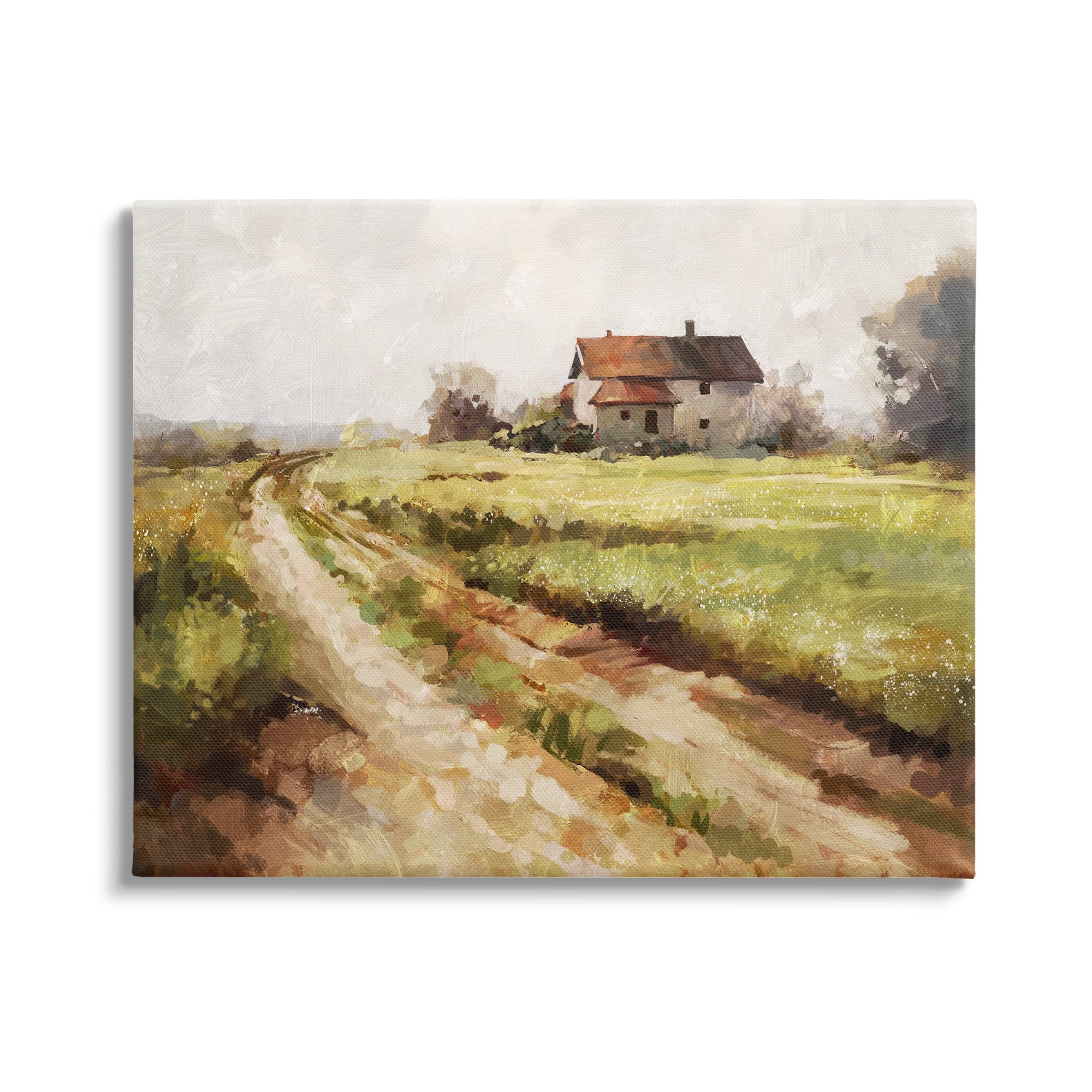 Stupell Industries Country Path to Barn Landscape Painting Gallery Wrapped Canvas Art Print Wall Art, 40 x 30