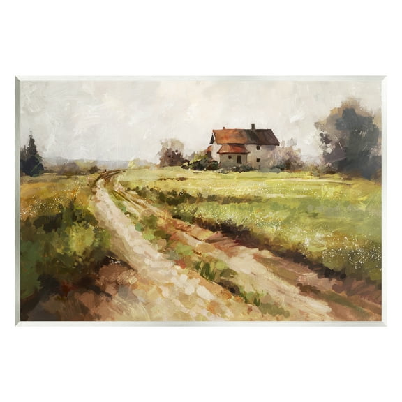 Stupell Industries Country Path to Barn Landscape Painting Unframed Art Print Wall Art, 15 x 10
