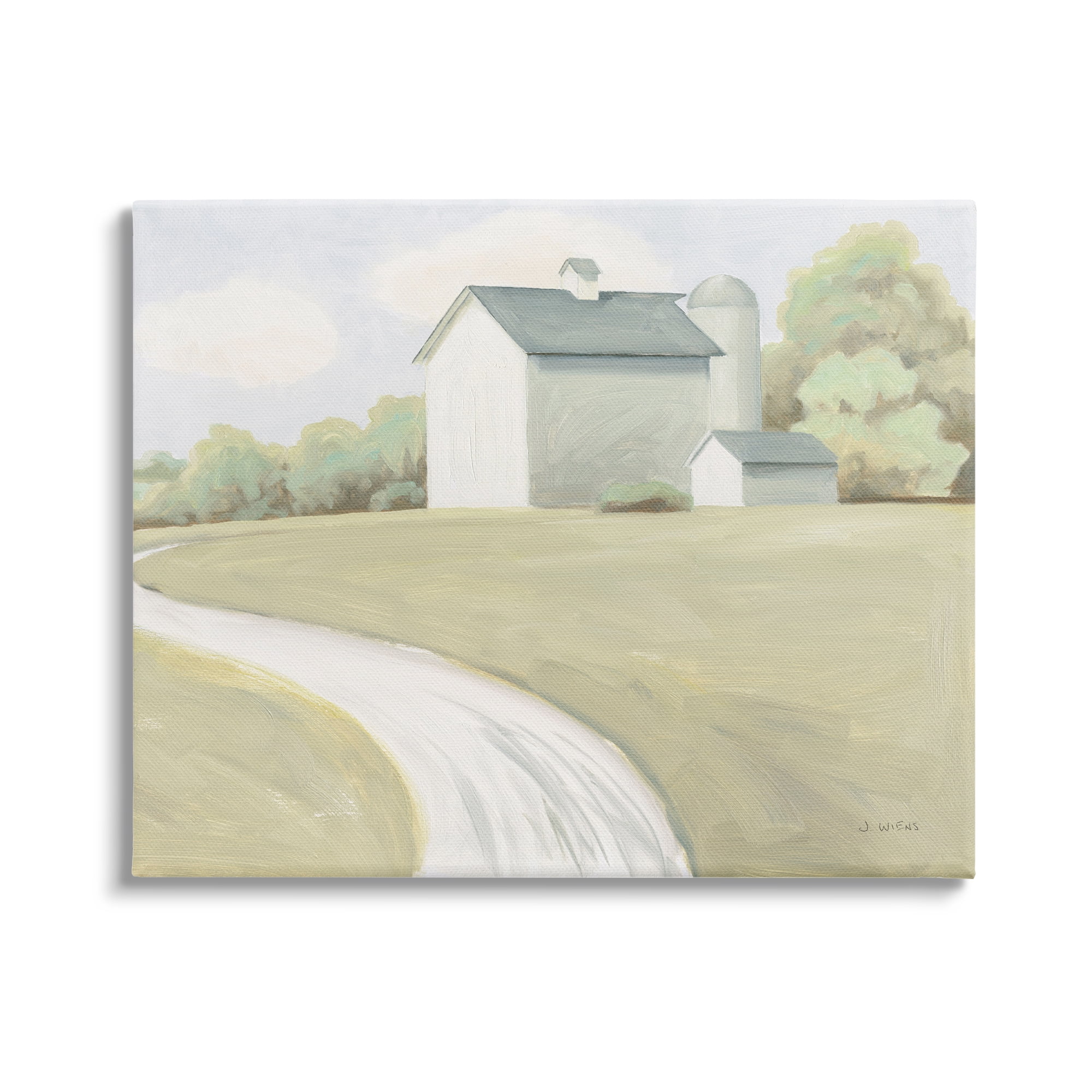 Stupell Industries Country Path to Barn Nature Painting Gallery Wrapped Canvas Print Wall Art, 20 x 16