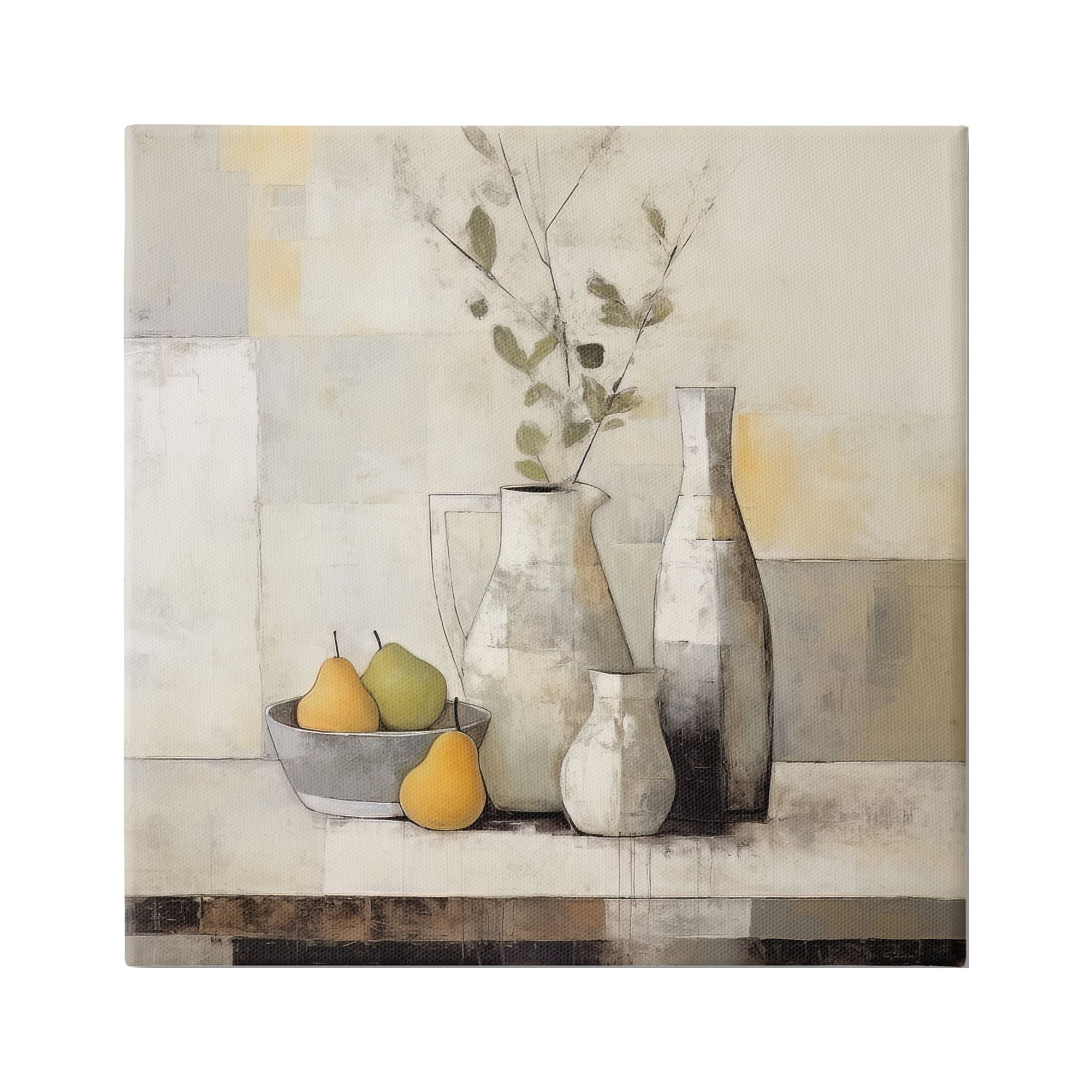 Stupell Industries Country Pear Still Life Botanical & Floral Painting Gallery Wrapped Canvas Art Print Wall Art, 17 x 17