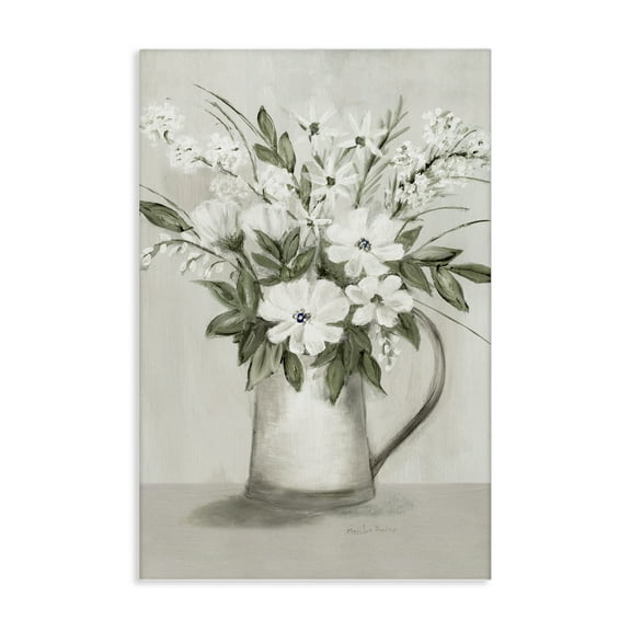 Stupell Industries Country Pitcher Bouquet Plants & Flowers Painting Wrapped Canvas Art Print Wall Art, 16 x 24